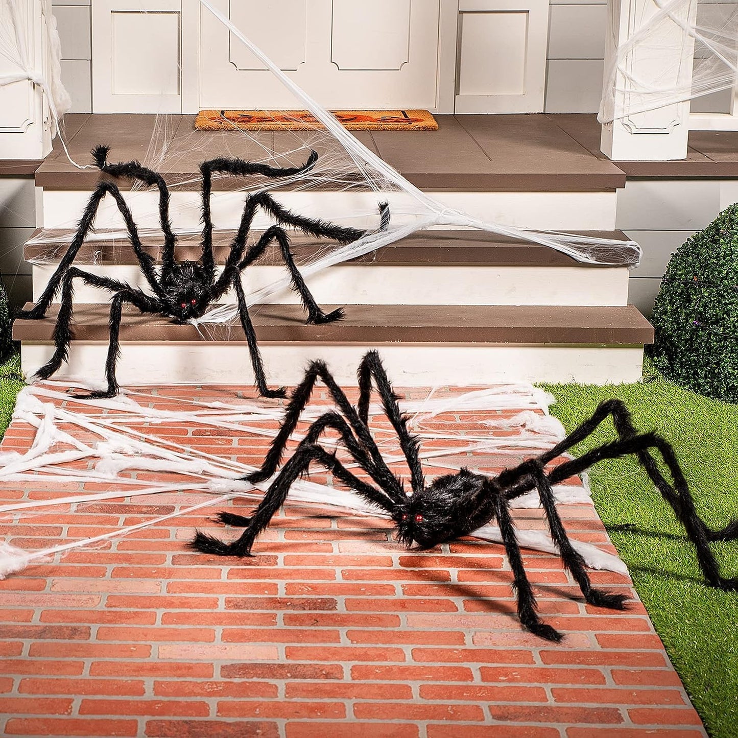 JOYIN 2 Pack 5 Ft Halloween Outdoor Decorations Hairy Black Spider