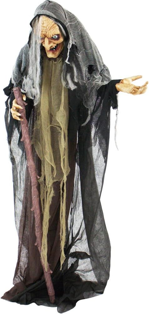 Haunted Hill Farm Life-Size Scary Poseable Talking Witch