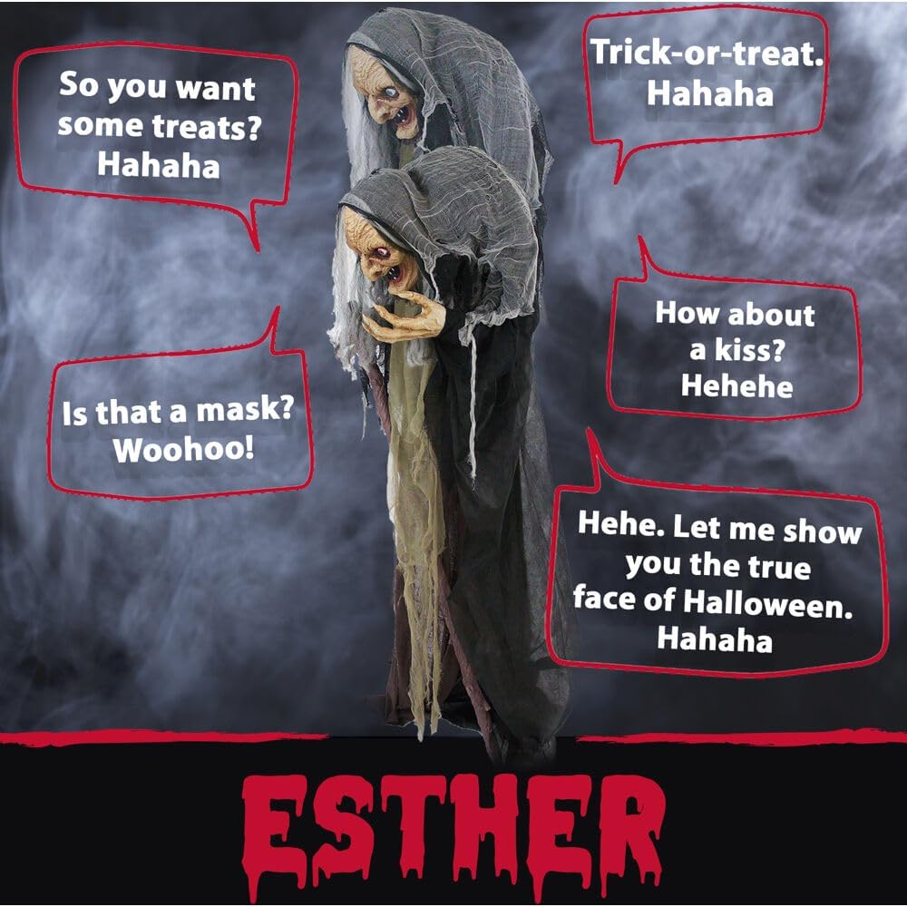 Haunted Hill Farm Life-Size Scary Poseable Talking Witch