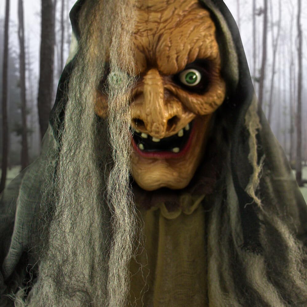 Haunted Hill Farm Life-Size Scary Poseable Talking Witch