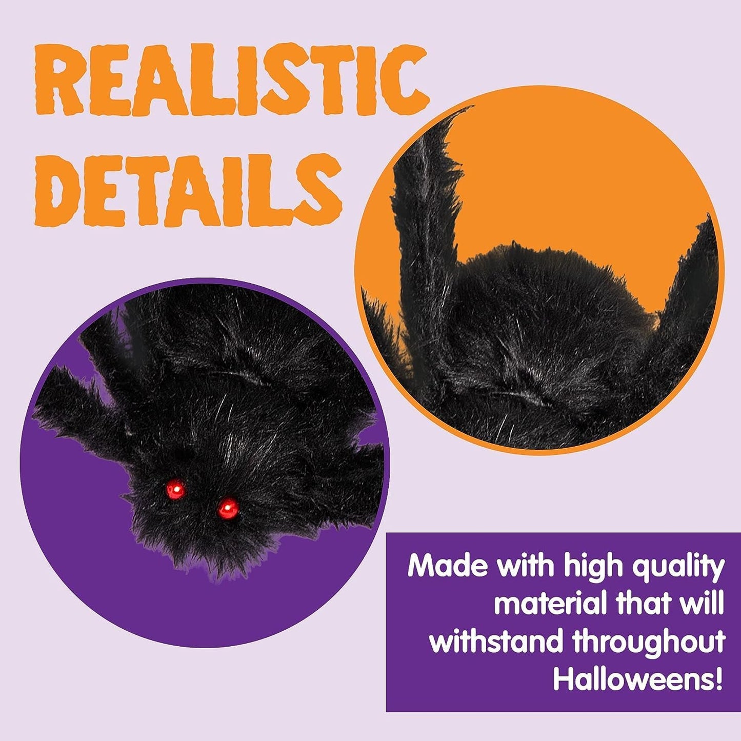 JOYIN 2 Pack 5 Ft Halloween Outdoor Decorations Hairy Black Spider