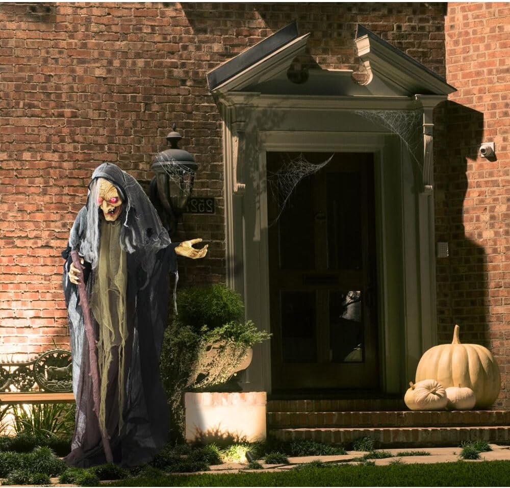 Haunted Hill Farm Life-Size Scary Poseable Talking Witch