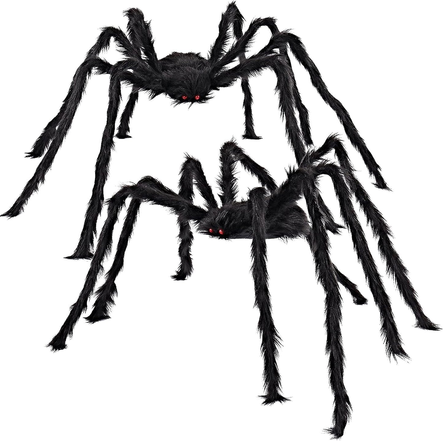 JOYIN 2 Pack 5 Ft Halloween Outdoor Decorations Hairy Black Spider