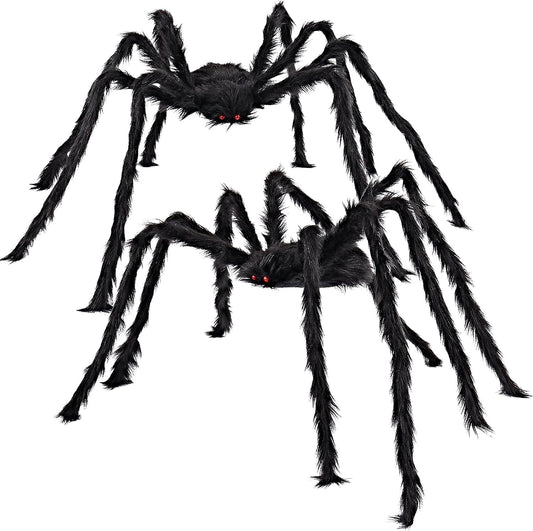 JOYIN 2 Pack 5 Ft Halloween Outdoor Decorations Hairy Black Spider